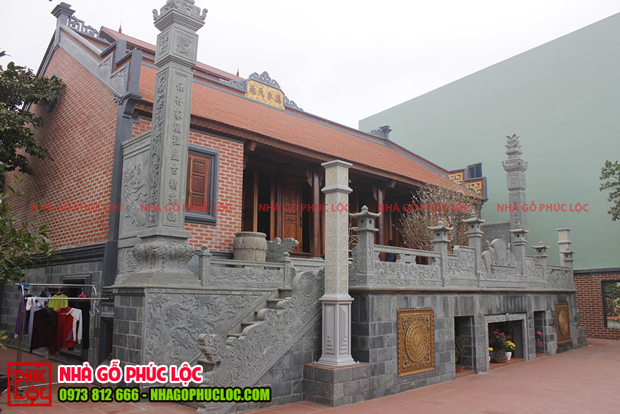 Hình ảnh tổng thể của nhà gỗ lim 5 gian 2 buồng gói tại Hà Nội 