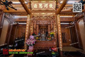 Ý nghĩa của mẫu hoành phi câu đối thờ gia tiên đẹp trong gian thờ