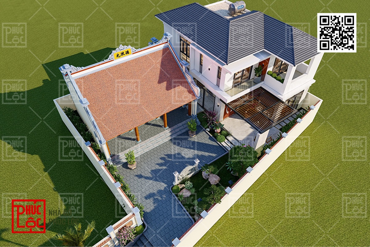 Kết hợp sân vườn để tăng giá trị nhà gỗ