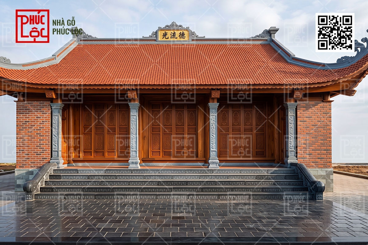 Mẫu thiết kế nhà 3 gian 4 mái đao cong sang trọng